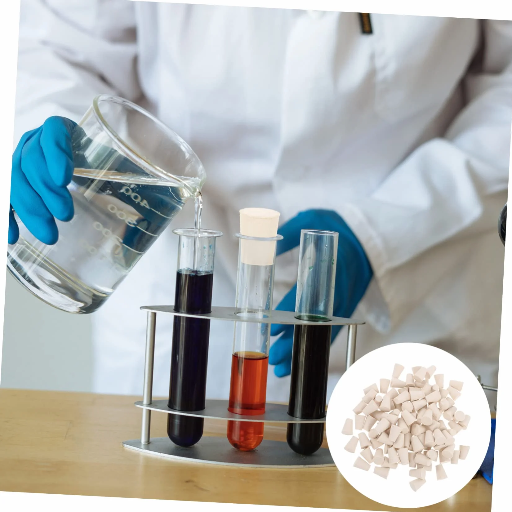 100Kawałki Sztuk Gumowych Korków Do Probówek Solidne Zatyczki Do Laboratoriów Wodoodporne i Odporne Wysoką Temperaturę Do Zastosowań Medycynie i Chemii