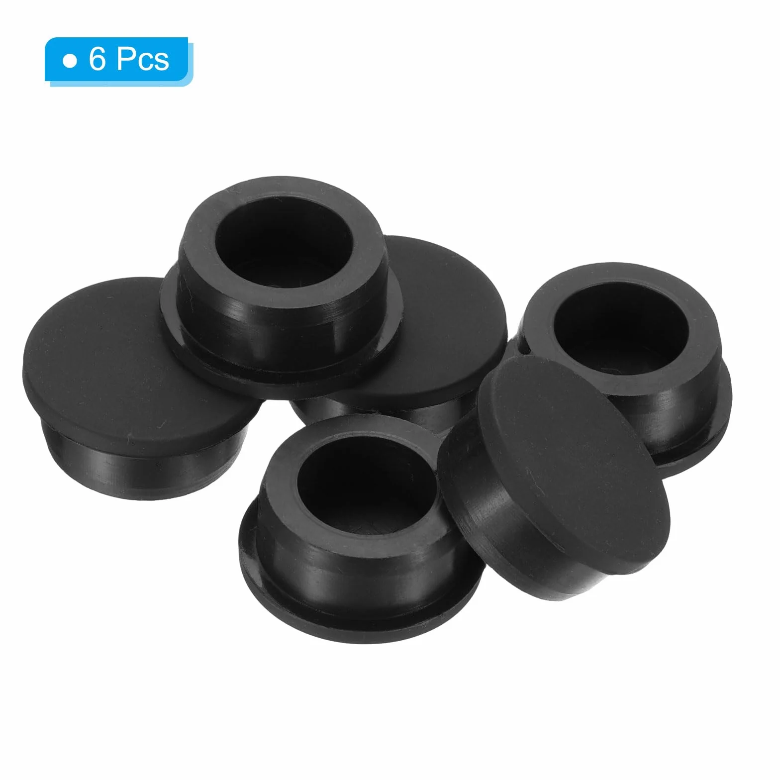 PATIKIL Gumowe korki o średnicy 33,6 mm, 6 sztuk silikonowych zatyczek zamykających do otworów 32-33,3 mm, czarne