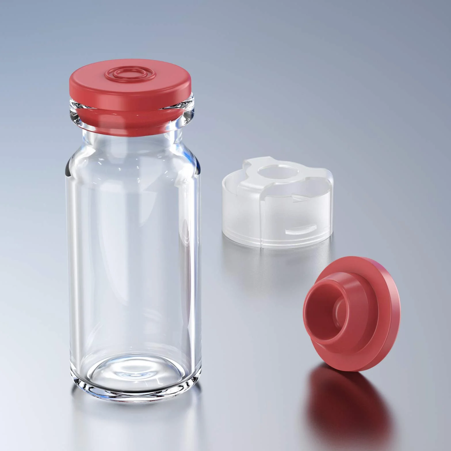Biomed Scientific, selbstheilende Injektionsanschlüsse, Gummi-Stopfen, Butyl-Kappe für Glasflaschen und Pilz-Flüssigkeitskultur, Einmachgläser, Deckel von 20 mm, Rot, 100 Stück