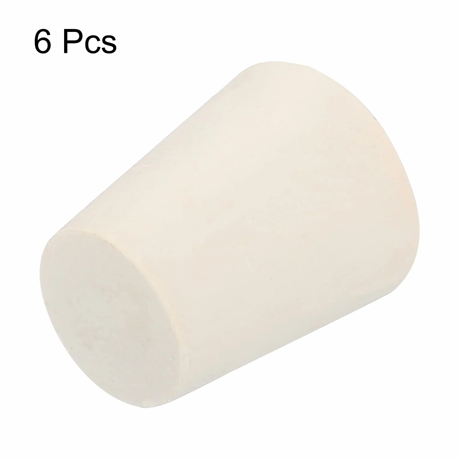 sourcing map 6 szt. gumowych wtyków stożkowych 19 mm do 25 mm Solid Test rury korek korek biały do laboratorium domu