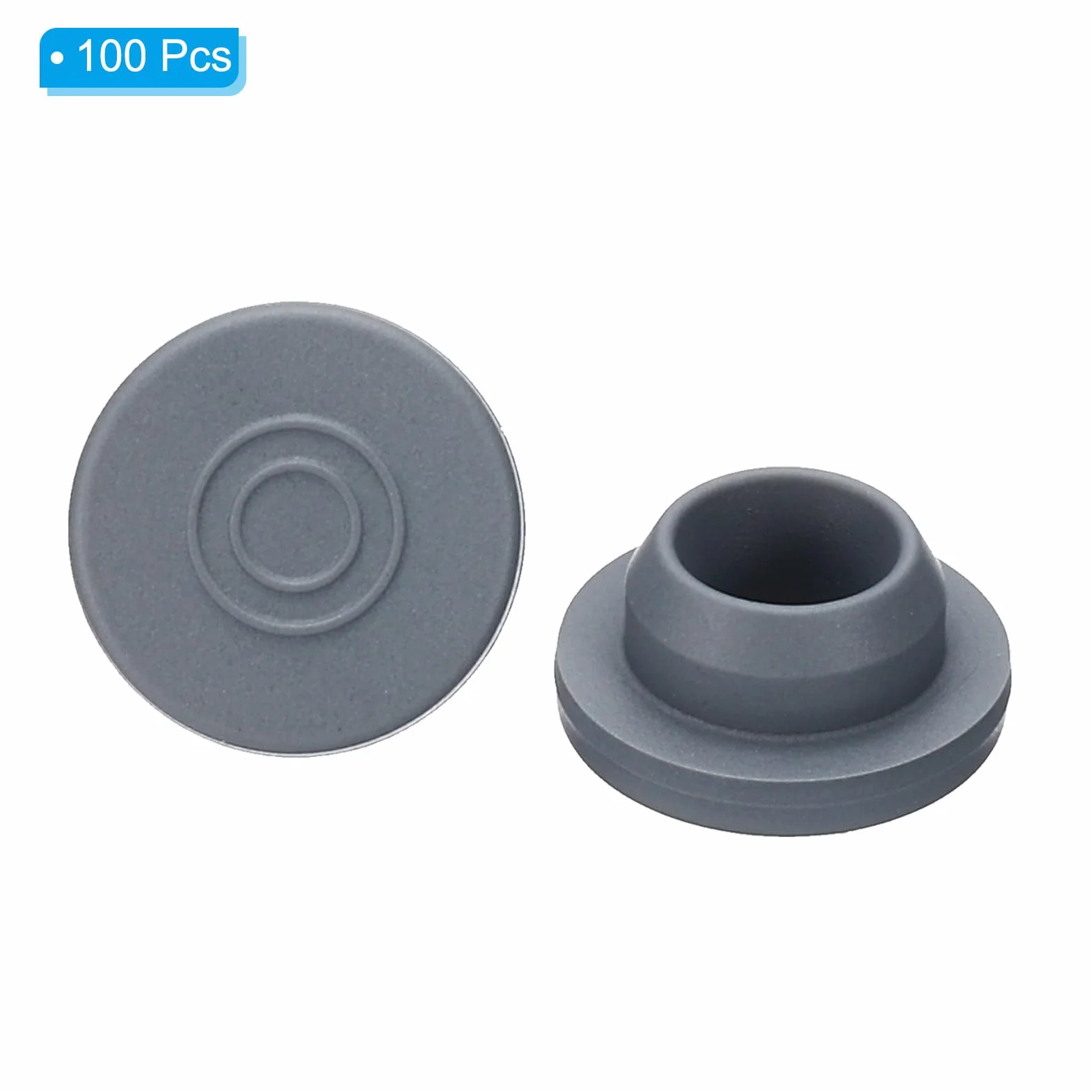 PATIKIL 20 mm gumowe zatyczki do fiolek, 100 szt. automatyczne porty wtryskowe z gumy butylowej pilot do słoików do uprawy płynnych szklanych butelek, szare