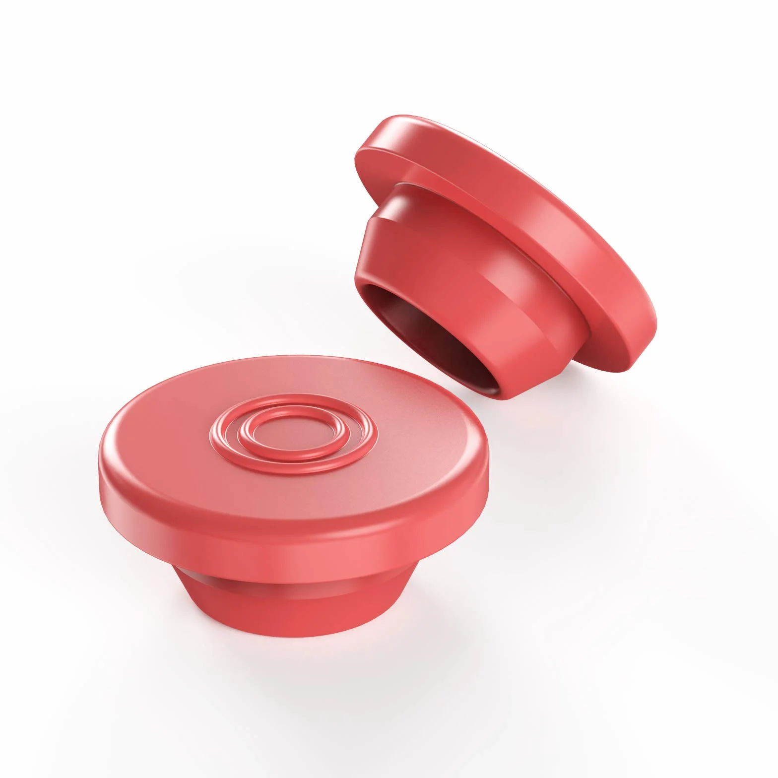 Biomed Scientific, selbstheilende Injektionsanschlüsse, Gummi-Stopfen, Butyl-Kappe für Glasflaschen und Pilz-Flüssigkeitskultur, Einmachgläser, Deckel von 20 mm, Rot, 100 Stück